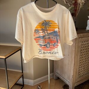 Junk Food Clothing Vintage Sunset Bronco Graphic Tee Short Sleeve Crop Top M